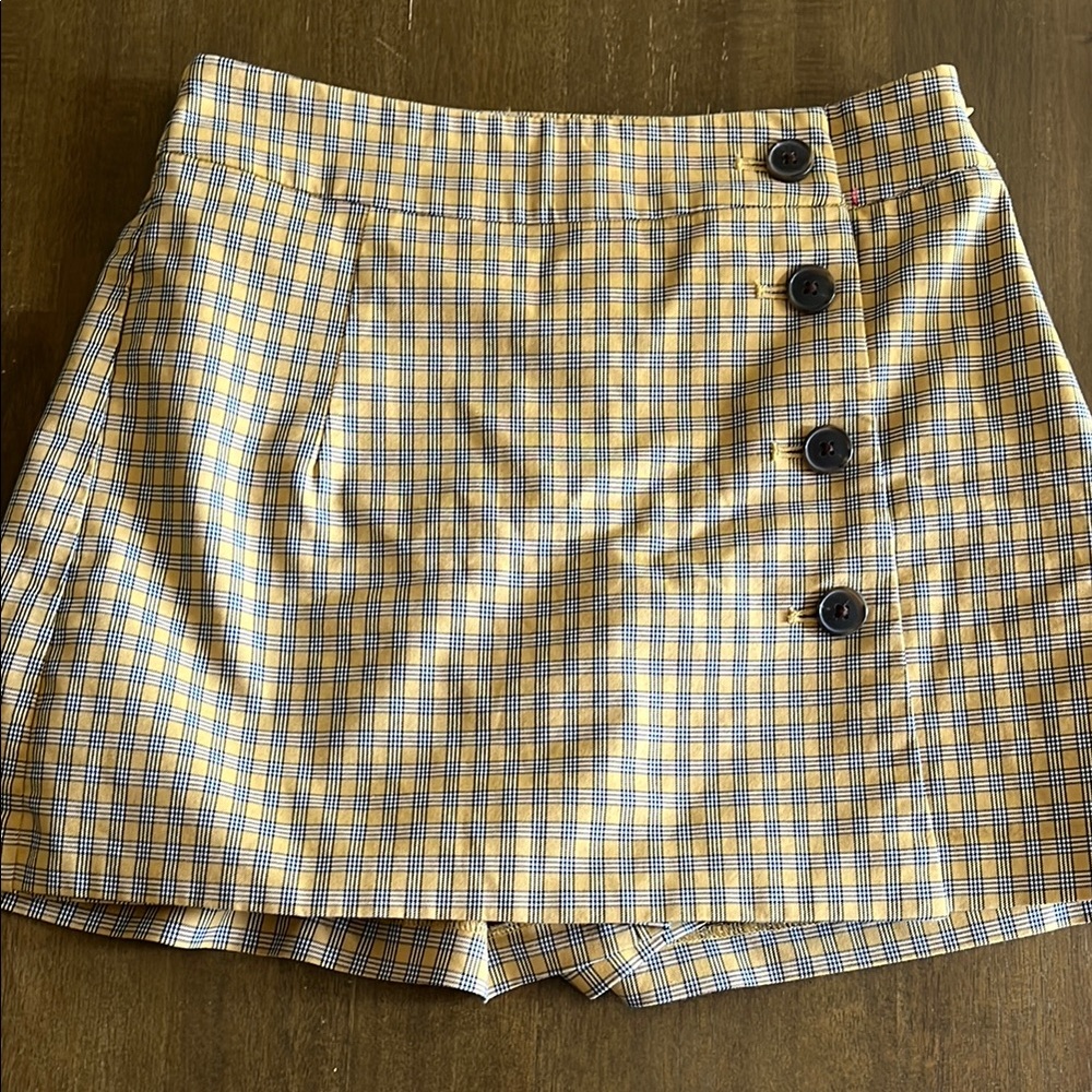 Sunday Best Mustard Plaid Skirt-skort 00